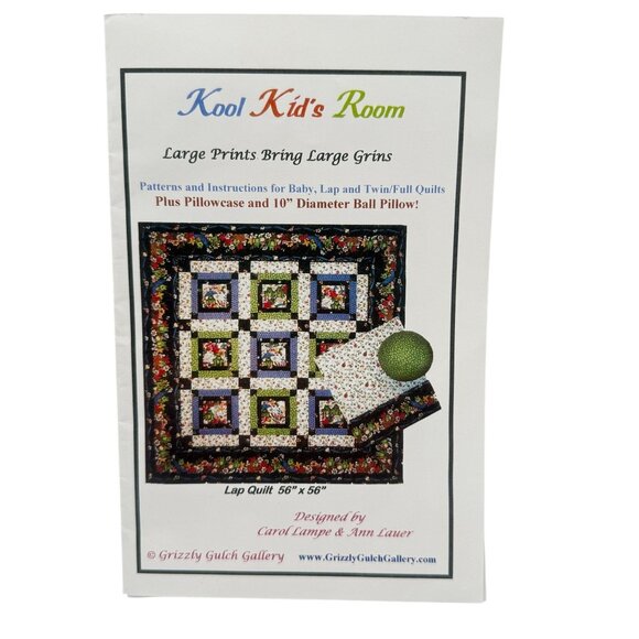 Kool Kids Room Quilt Pattern Lap/Baby/Twin Size Quilts Grizzly Gulch Gallery - Picture 1 of 8